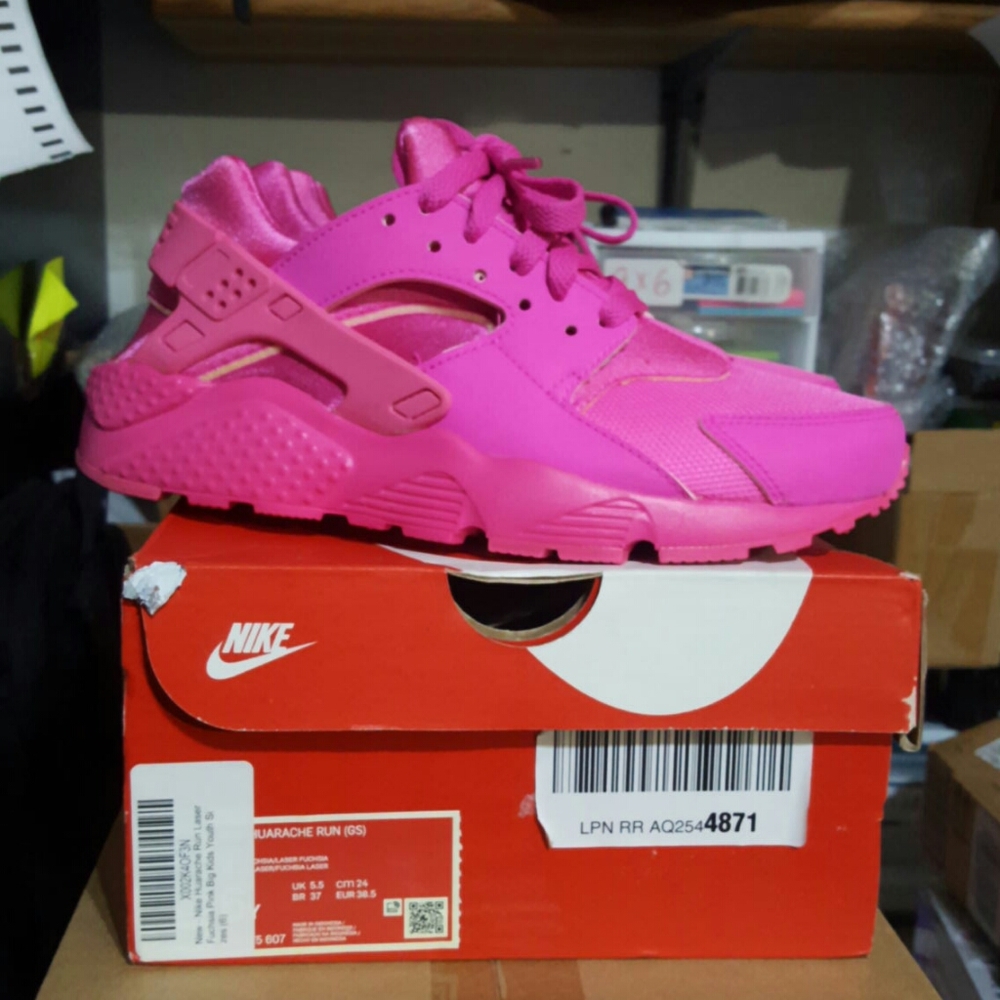 Nike Huarache Run Lazer Fuschia Big Kids Shoes